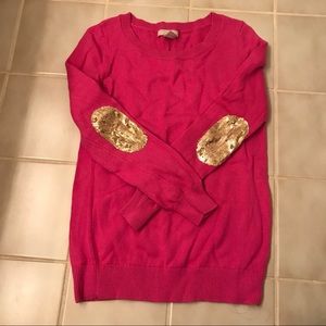 NWOT Banana republic sweater gold sequin elbow